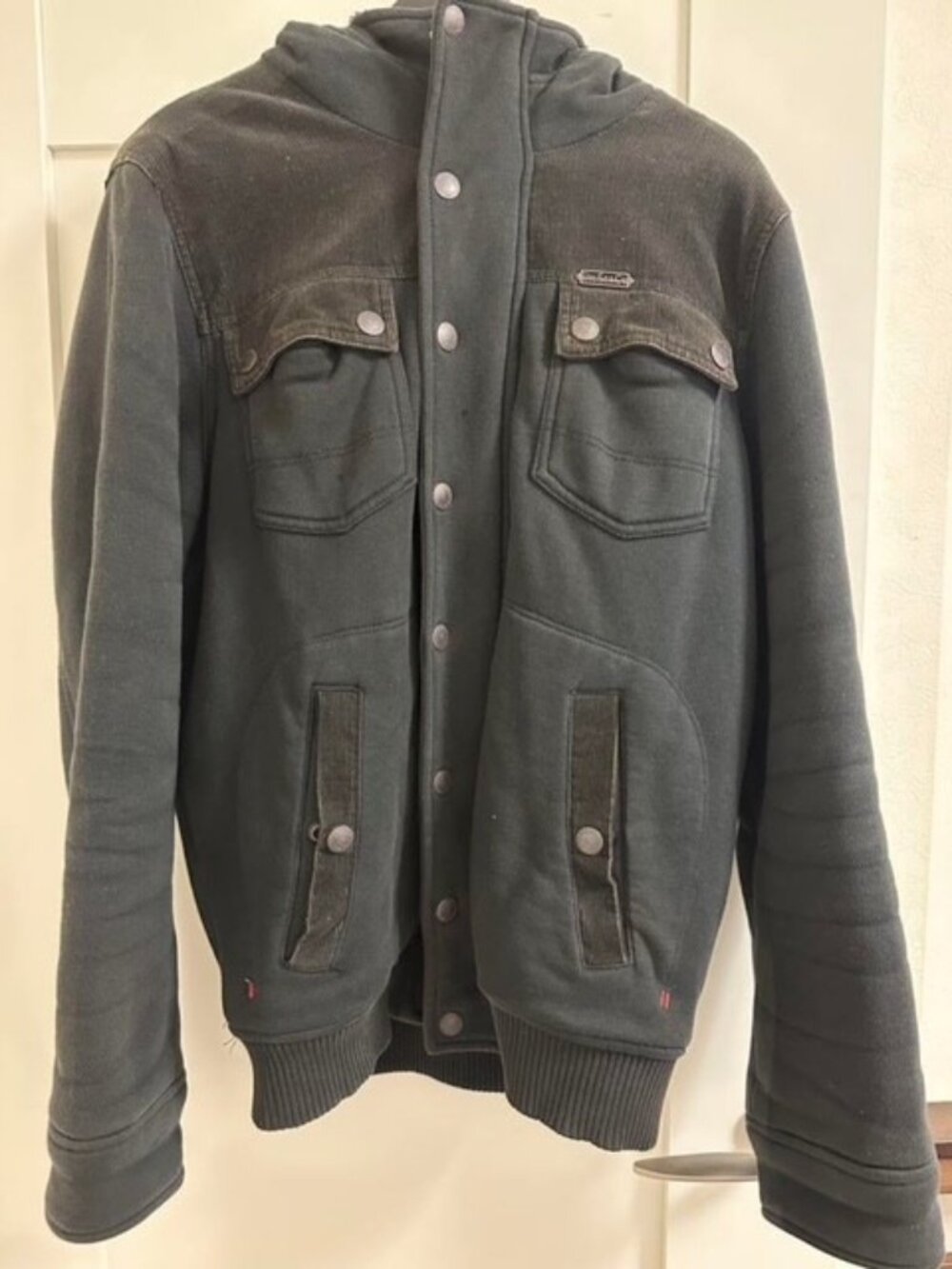 Vintage◆DIESEL Black Hoodie Jumper with Hood Size Large